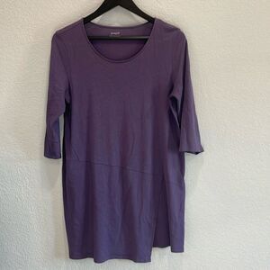 J. Jill Pure Jill Wrap Tunic Purple with 3/4 Length Sleeves Size Medium